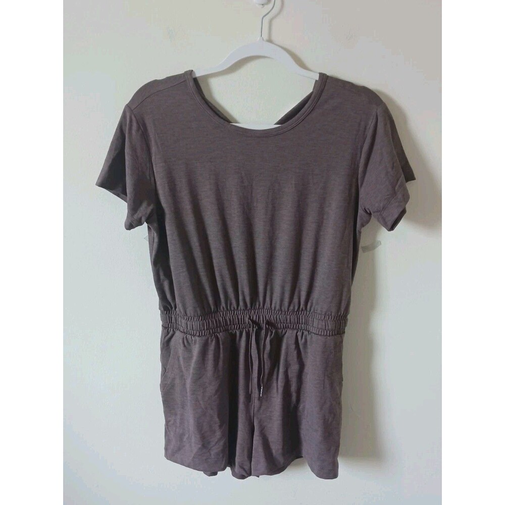 Member's Mark Romper Women M Brown Tie Waist Short Sleeve NWT